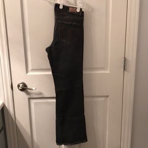 Dark grey wash bootcut jeans